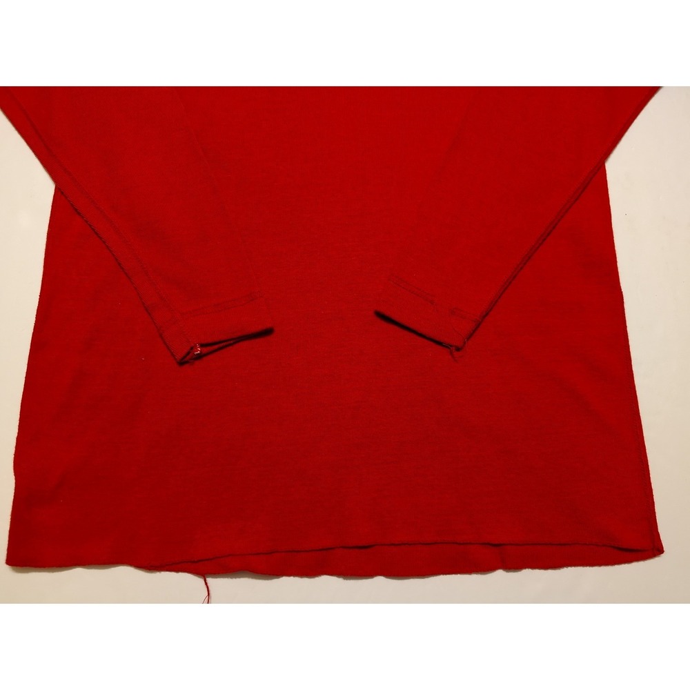 Vintage HEALTHKNIT Long Sleeve Henley Shirt Made USA Red XL (but Small Fit) - Picture 7 of 9